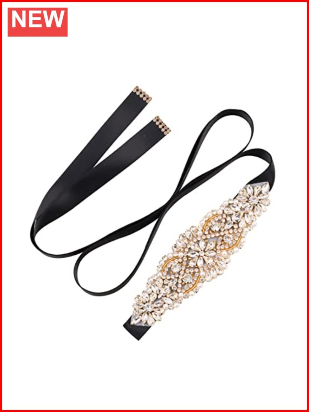 Crystal Pearl Rhinestone Bridal Belt Wedding Gown Sash Handmade